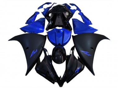 Noir Mat & Bleu 2012-2014 Yamaha R1 Carénage Moto