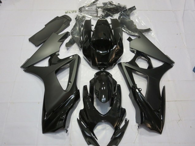 Noir Mat Noir Brillant 2007-2008 Suzuki GSXR 1000 Carénage Moto Noir Mat Noir Brillant 2007-2008 Suzuki GSXR 1000 Carénage Moto