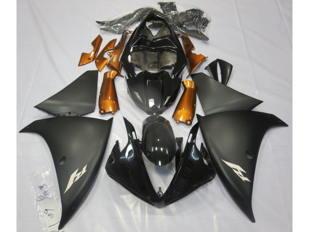 Noir Mat & Orange 2009-2011 Yamaha R1 Carénage Moto Noir Mat & Orange 2009-2011 Yamaha R1 Carénage Moto