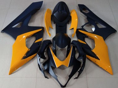Noir Mat & Orange Clair 2005-2006 Suzuki GSXR 1000 Carénage Moto