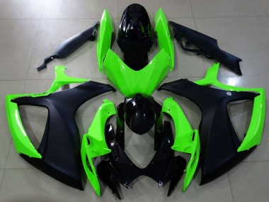 Noir Mat & Vert 2006-2007 Suzuki GSXR 600-750 Carénage Moto