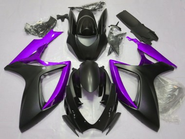 Noir Mat & Violet 2006-2007 Suzuki GSXR 600-750 Carénage Moto