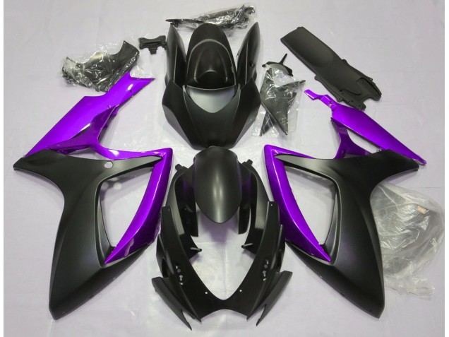 Noir Mat & Violet 2006-2007 Suzuki GSXR 600-750 Carénage Moto Noir Mat & Violet 2006-2007 Suzuki GSXR 600-750 Carénage Moto