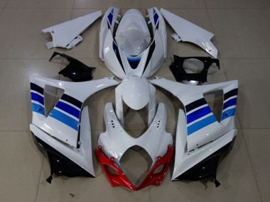 OEM Style Bleu & Blanc 2007-2008 Suzuki GSXR 1000 Carénage Moto