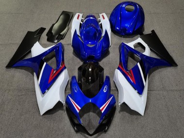 OEM Style Bleu Brillant & Blanc 2007-2008 Suzuki GSXR 1000 Carénage Moto