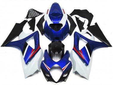 OEM Style Bleu Brillant & Blanc Rouge 2007-2008 Suzuki GSXR 1000 Carénage Moto