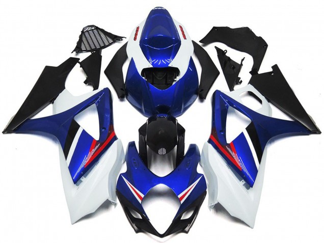 OEM Style Bleu Brillant & Blanc Rouge 2007-2008 Suzuki GSXR 1000 Carénage Moto OEM Style Bleu Brillant & Blanc Rouge 2007-2008 Suzuki GSXR 1000 Carénage Moto
