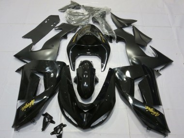Or Noir Brillant 2006-2007 Kawasaki ZX10R Carénage Moto