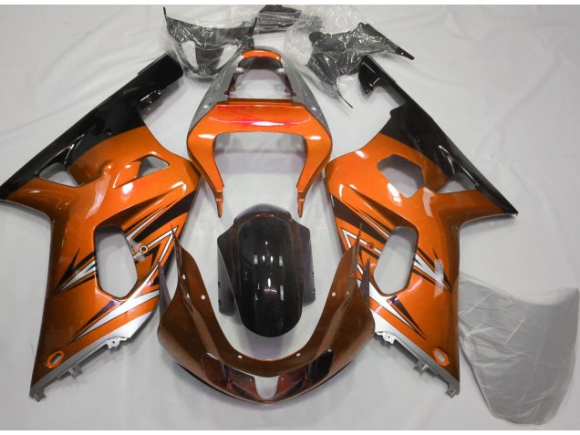 Orange & Argent 2001-2003 Suzuki GSXR 600-750 Carénage Moto Orange & Argent 2001-2003 Suzuki GSXR 600-750 Carénage Moto