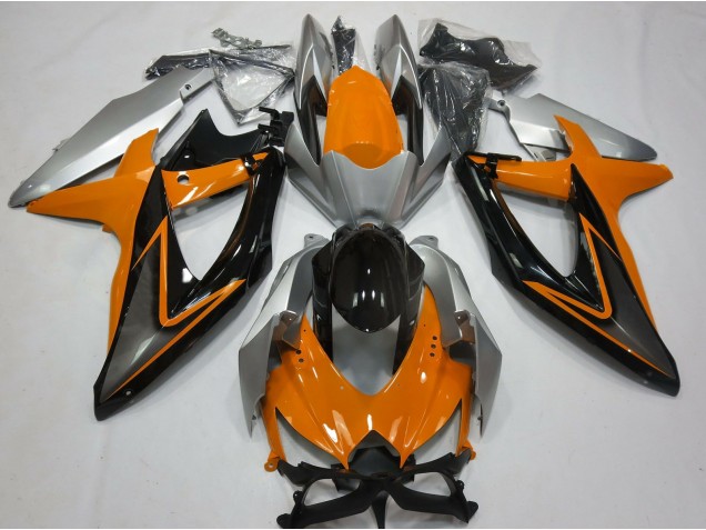 Orange & Argent 2008-2010 Suzuki GSXR 600-750 Carénage Moto Orange & Argent 2008-2010 Suzuki GSXR 600-750 Carénage Moto