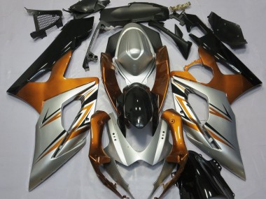 Orange Argent & Noir 2005-2006 Suzuki GSXR 1000 Carénage Moto