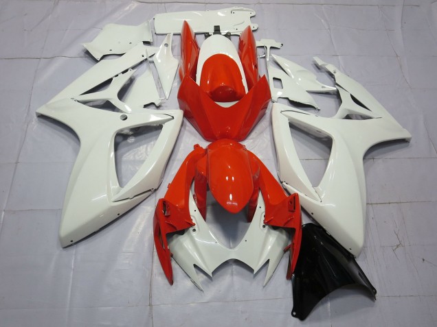 Orange & Blanc 2006-2007 Suzuki GSXR 600-750 Carénage Moto Orange & Blanc 2006-2007 Suzuki GSXR 600-750 Carénage Moto
