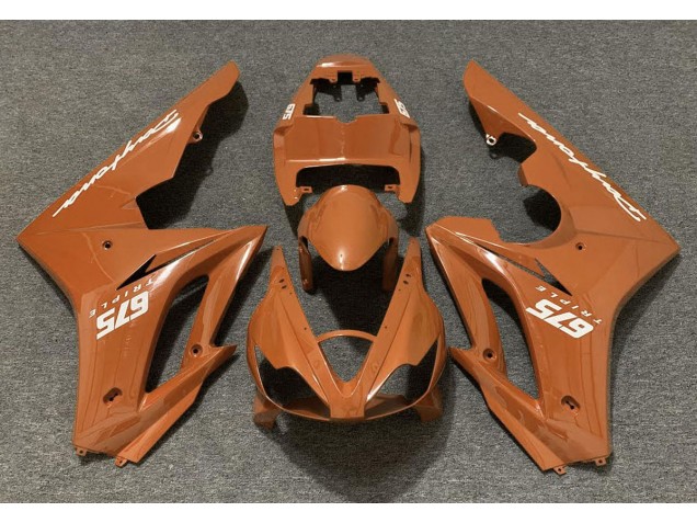 Orange Brillant 2006-2008 Triumph Daytona 675 Carénage Moto Orange Brillant 2006-2008 Triumph Daytona 675 Carénage Moto