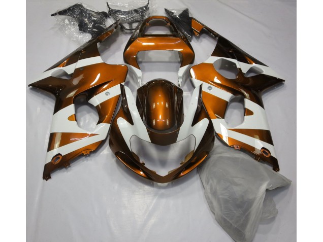 Orange Brillant & Blanc 2000-2002 Suzuki GSXR 1000 Carénage Moto Orange Brillant & Blanc 2000-2002 Suzuki GSXR 1000 Carénage Moto