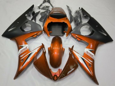 Orange Brillant & Blanc 2003-2004 Yamaha R6 Carénage Moto