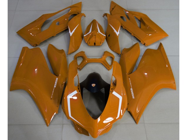 Orange Brillant & Blanc 2011-2014 Ducati 1199 Carénage Moto Orange Brillant & Blanc 2011-2014 Ducati 1199 Carénage Moto