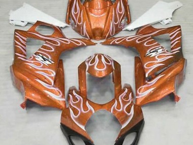 Orange Brillant & Blanc Flamme 2007-2008 Suzuki GSXR 1000 Carénage Moto