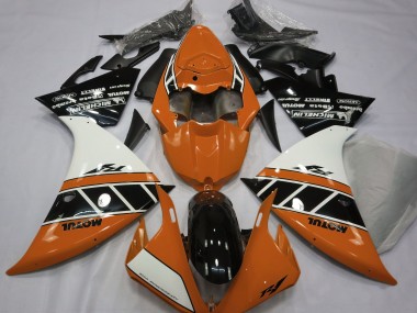 Orange Brillant Blanc & Noir 2012-2014 Yamaha R1 Carénage Moto