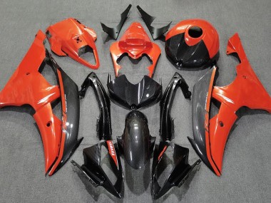 Orange Brillant & Fiber De Carbone 2008-2016 Yamaha R6 Carénage Moto