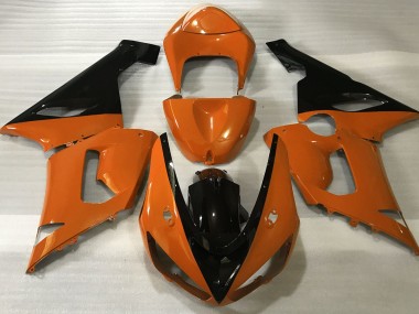 Orange Brillant & Noir 2005-2006 Kawasaki ZX6R Carénage Moto