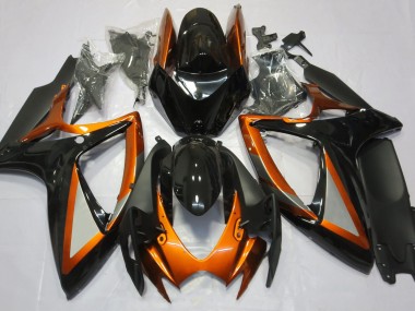 Orange Brillant & Noir 2006-2007 Suzuki GSXR 600-750 Carénage Moto