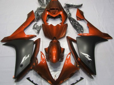 Orange Brillant & Noir 2007-2008 Yamaha R1 Carénage Moto