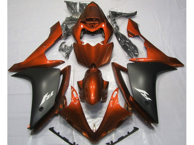 Orange Brillant & Noir 2007-2008 Yamaha R1 Carénage Moto Orange Brillant & Noir 2007-2008 Yamaha R1 Carénage Moto