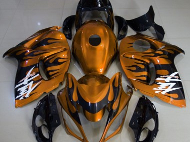 Orange Brillant & Noir 2008-2020 Suzuki GSXR 1300 Carénage Moto