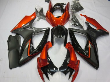 Orange Brûlé & Gris 2006-2007 Suzuki GSXR 600-750 Carénage Moto