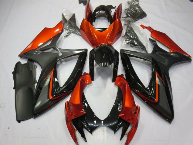 Orange Brûlé & Gris 2006-2007 Suzuki GSXR 600-750 Carénage Moto Orange Brûlé & Gris 2006-2007 Suzuki GSXR 600-750 Carénage Moto