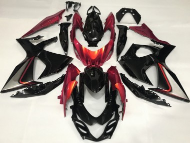 Orange Brûlé & Noir 2009-2016 Suzuki GSXR 1000 Carénage Moto