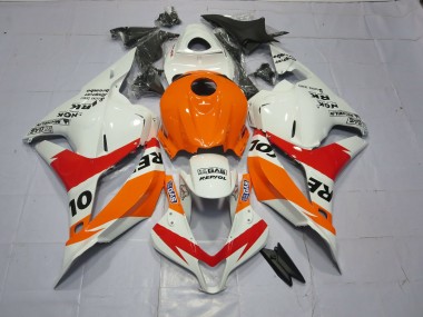 Orange Clair & Blanc Repsol 2009-2012 Honda CBR600RR Carénage Moto
