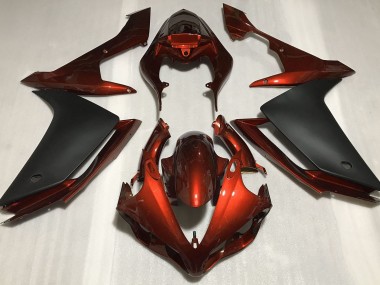 Orange Foncé Brillant & Noir 2007-2008 Yamaha R1 Carénage Moto