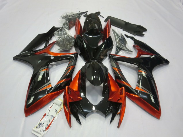 Orange & Noir 2006-2007 Suzuki GSXR 600-750 Carénage Moto Orange & Noir 2006-2007 Suzuki GSXR 600-750 Carénage Moto
