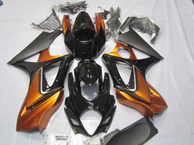 Orange & Noir 2007-2008 Suzuki GSXR 1000 Carénage Moto