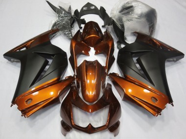 Orange & Noir Mat 2008-2012 Kawasaki Ninja 250 Carénage Moto