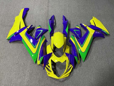 Orange Vert & Bleu 2011-2024 Suzuki GSXR 600-750 Carénage Moto