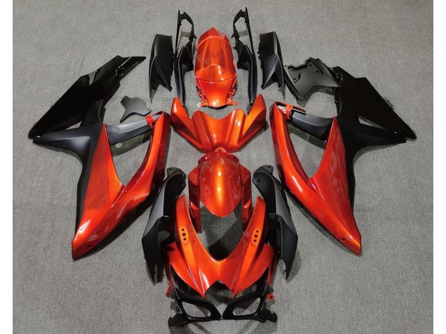 Orange Vif En Noir 2008-2010 Suzuki GSXR 600-750 Carénage Moto Orange Vif En Noir 2008-2010 Suzuki GSXR 600-750 Carénage Moto
