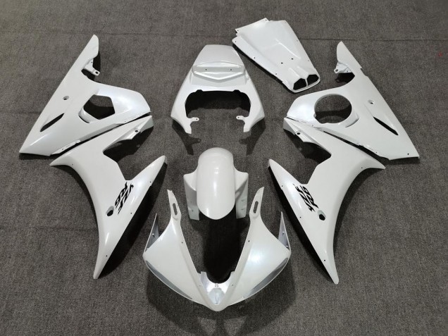 Perle Blanche 2005 Yamaha R6 Carénage Moto Perle Blanche 2005 Yamaha R6 Carénage Moto