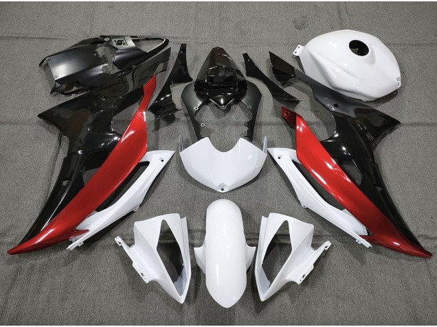 Personnalisé Rouge Noir & Blanc 2008-2016 Yamaha R6 Carénage Moto