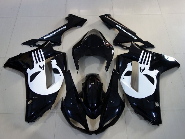 Punisher Personnalisé 2007-2008 Kawasaki ZX6R Carénage Moto Punisher Personnalisé 2007-2008 Kawasaki ZX6R Carénage Moto