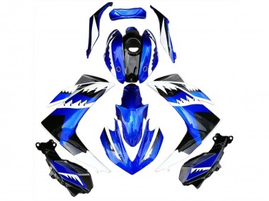 Requin Blanc Bleu & Noir 2015-2018 Yamaha R3 Carénage Moto