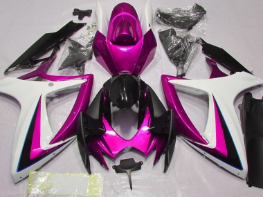 Rose & Blanc 2006-2007 Suzuki GSXR 600-750 Carénage Moto