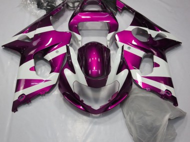 Rose Brillant & Blanc 2000-2002 Suzuki GSXR 1000 Carénage Moto