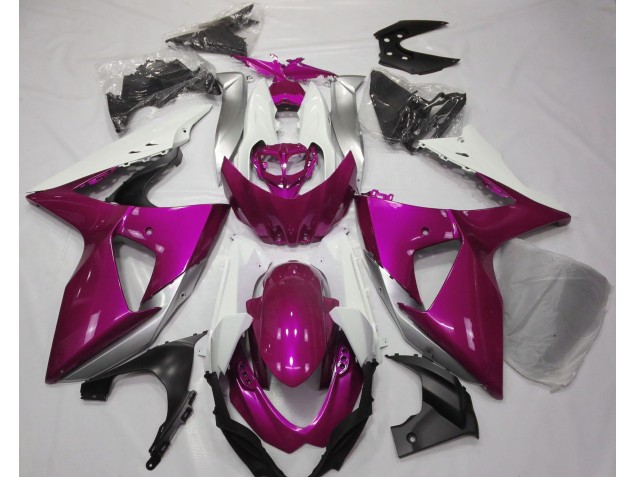 Rose Brillant & Blanc 2009-2016 Suzuki GSXR 1000 Carénage Moto Rose Brillant & Blanc 2009-2016 Suzuki GSXR 1000 Carénage Moto