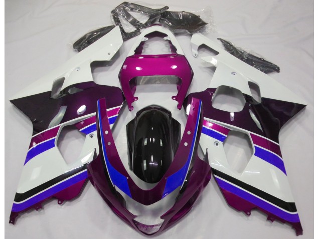 Rose Brillant & Bleu 2004-2005 Suzuki GSXR 600-750 Carénage Moto Rose Brillant & Bleu 2004-2005 Suzuki GSXR 600-750 Carénage Moto