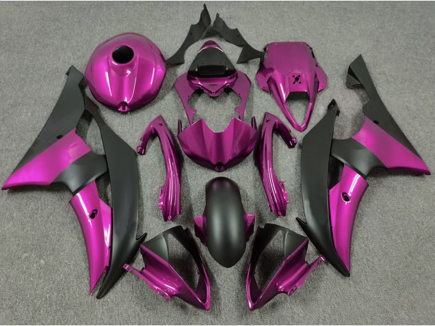 Rose & Noir Mat 2008-2016 Yamaha R6 Carénage Moto Rose & Noir Mat 2008-2016 Yamaha R6 Carénage Moto