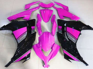 Rose Vif & Noir 2013-2018 Kawasaki Ninja 300 Carénage Moto