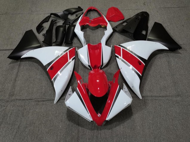 Rouge Blanc 2009-2011 Yamaha R1 Carénage Moto Rouge Blanc 2009-2011 Yamaha R1 Carénage Moto