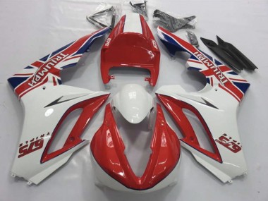 Rouge & Blanc 2009-2012 Triumph Daytona 675 Carénage Moto